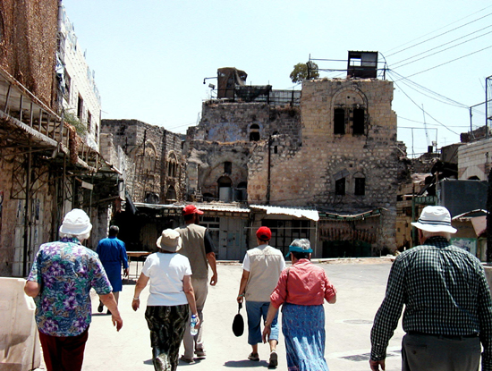 People walking in Hebron
